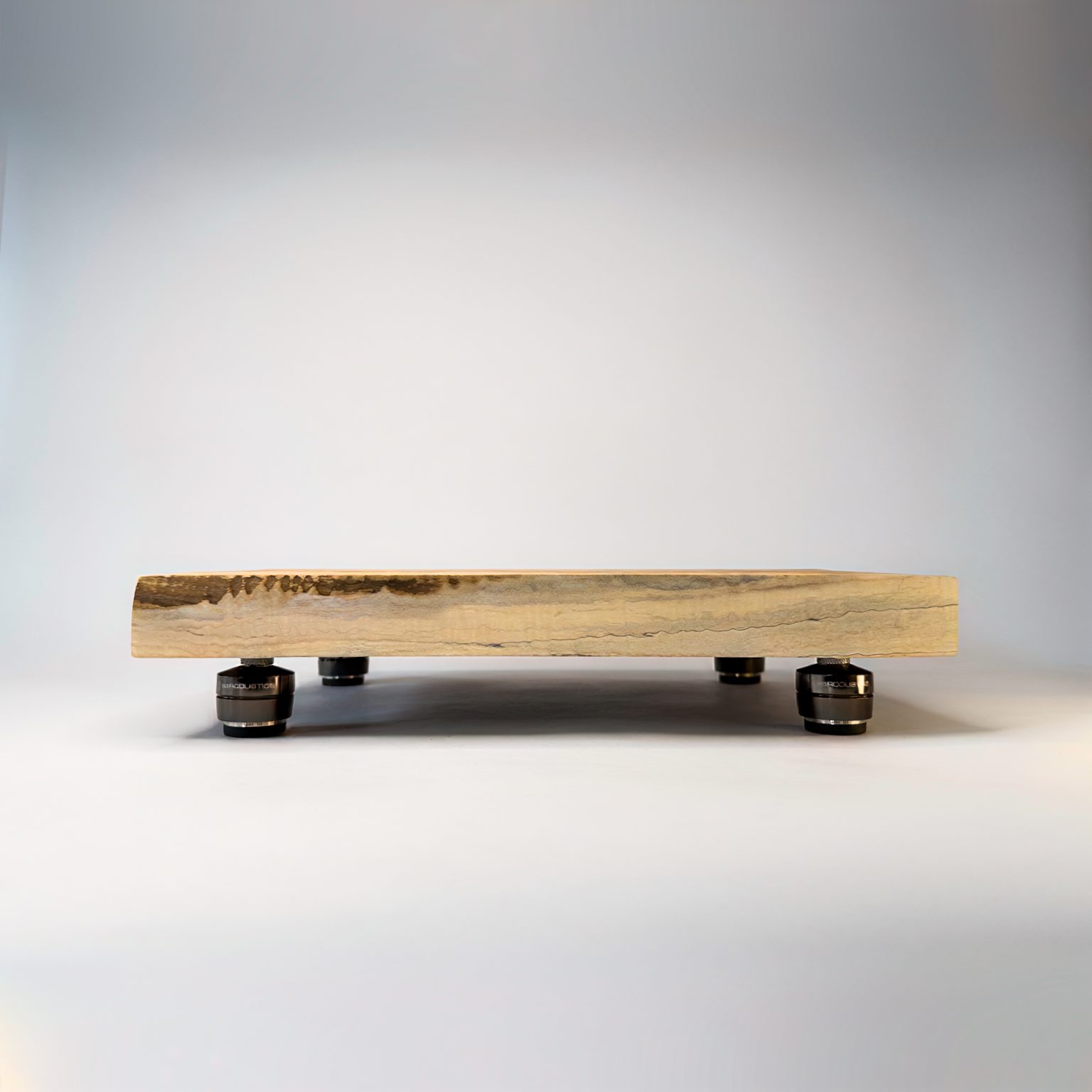 Walnut and spalted maple hi-fi isolation platform