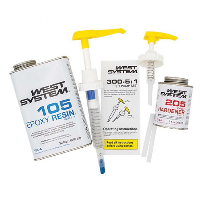 West System 105 epoxy resin and 205 hardener