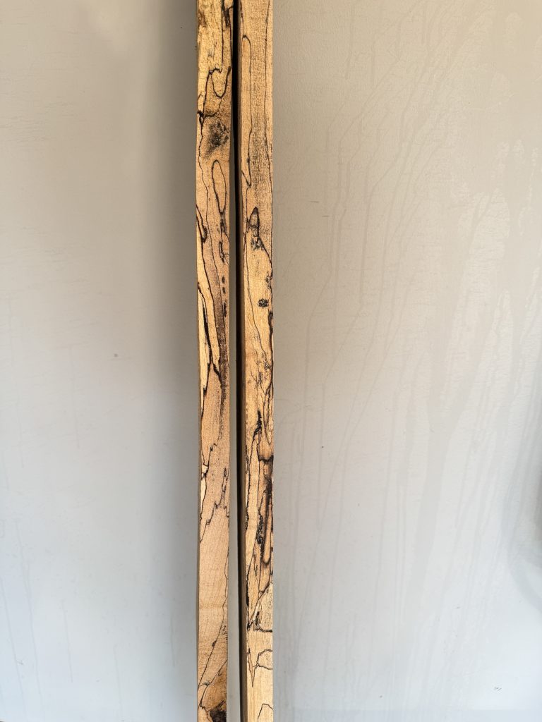 Spalted maple board edge showing figure through the thickness