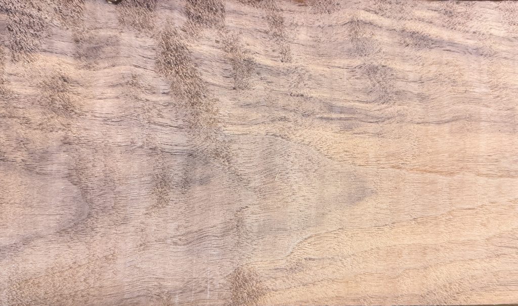 Black walnut board, second example with lighter, wavy figure